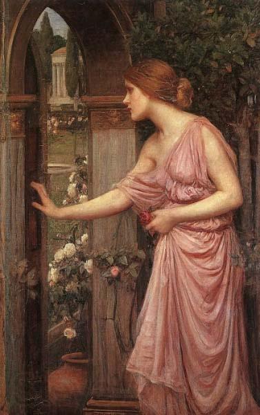 John William Waterhouse Psyche Opening the Door into Cupid Garden France oil painting art